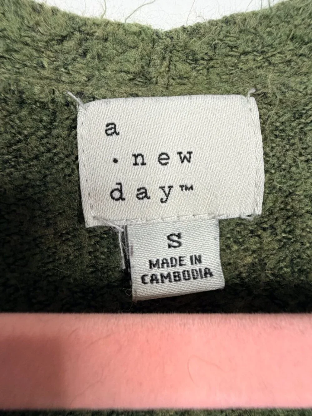 2/$30 a new day Open Duster Cardigan Patch Pockets Green Small #A3139